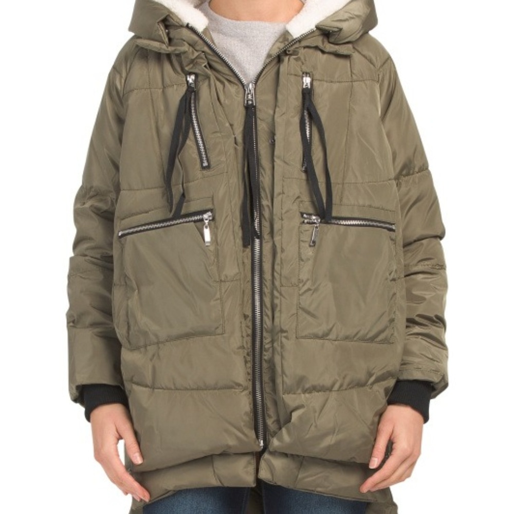 CI SONO Juniors Long Puffer Jacket with Sherpa